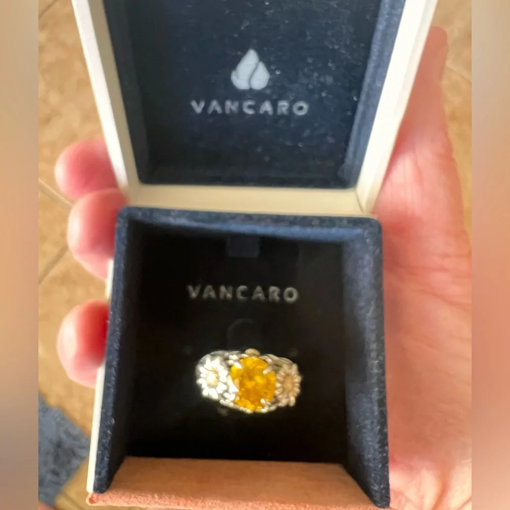 Silver and Yellow Women's Ring - Picture 1 of 6